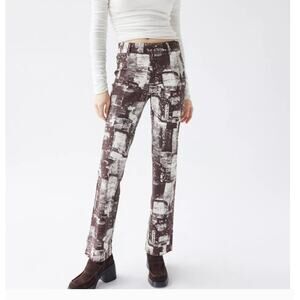 Urban Outfitters UO Brown Pants Trousers‎ Begaline Skyscraper Flare Sz 0